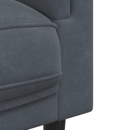 Dark Grey Velvet 3-Seater Sofa for Modern Living Room, 76.2 Inch Long with Thick Cushions and Plush Armrests, Plywood and Solid Wood Frame - color: Dark Gray, size: 1 & 3-Seater