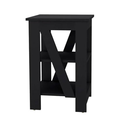 Tuhome Greter Floating Nightstand, 24" Tall Bedside Table with 2 Drawers & Open Shelf, Engineered Wood Night Stand for Bedroom, Narrow Small Nightstand in White or Black