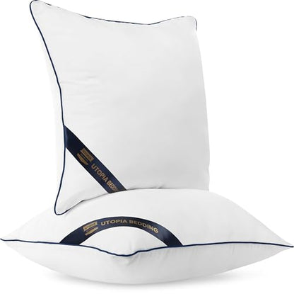 Utopia Bedding 14x14 Throw Pillow Inserts, Decorative Pillows, Pack of 4 | Piping Throw Pillows, Plush & Supportive, Aesthetic Cushion Sham Stuffer for Sofa, Office, Couch & Bed, Set of 4, White - size: 14x14 Inch