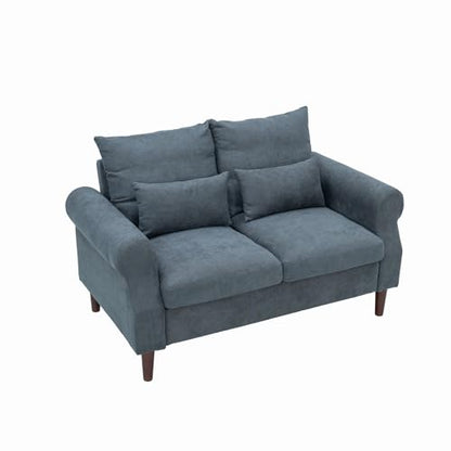 Panana 2 Seater Sofa,Modern Design Rolled Armrest Upholstered Gray Linen Fabric Love Seat Couch,150 x 80 x 80 cm (Gray, 2 Seater) - color: Gray Linen Fabric, size: 2 seater