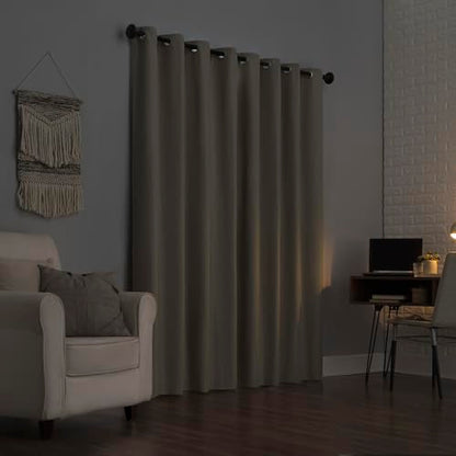 Sun Zero Columbia 2-Pack Thermal Energy Saving 100% Blackout Grommet Curtain Panel Pair, 50" x 95", Stone - color: Stone Beige, size: 50"W x 95"L (Pack of 2)