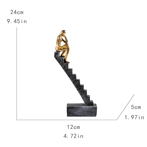 Thinker Statue Decor, Gold, 9.45" - color: ‌"single Gold"‌