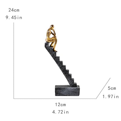 Thinker Statue Decor, Gold, 9.45" - color: ‌"single Gold"‌