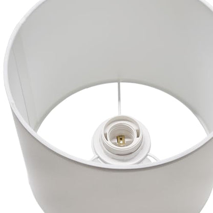 Simple Designs LT1169-OFF 15.94" Glow & Flow Minimalist Grooved Ceramic Table Lamp, Monochromatic Fabric Shade, Textured Accent Lighting, for Bedroom, Office, Living Room, Off-White - color: Off-White