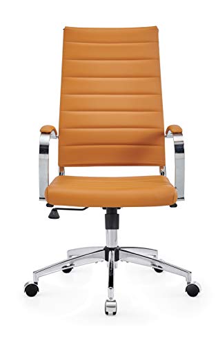 highback Chair Leather Home Office Desk Chairs Ergonomic Desk Chair and Computer Chair Black (4020-terracottta) - color: 4020-terracottta