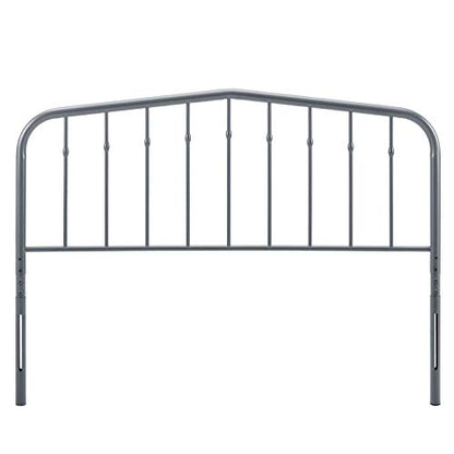 Modway Lennon Modern Farmhouse Metal Twin Headboard in Gray - color: Gray, size: Twin