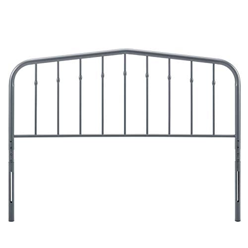 Modway Lennon Modern Farmhouse Metal Queen Headboard in Gray - color: Gray, size: Queen