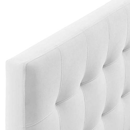 Modway Lily Biscuit Tufted Full Performance Velvet Headboard, White