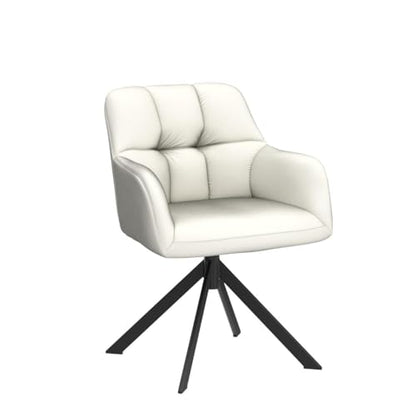 EALSON Comfy Velvet Desk Chair Modern Computer Task Chair no Wheels Swivel Accent Chair with Mid Back Arm Chair for Living Room/Bedroom/Home Office(Beige) - color: White