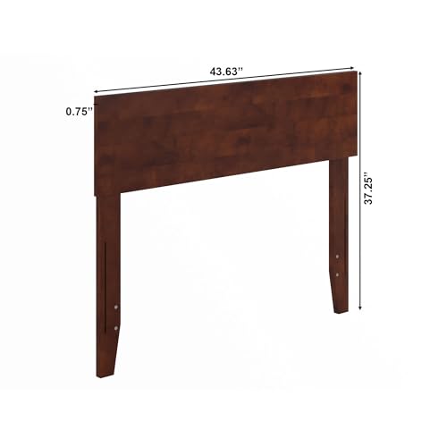 AFI, Orlando Twin Adjustable Modern Solid Wood Panel Headboard, Walnut - color: Walnut, size: Twin