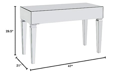 SEI FURNITURE Darien Mirrored Desk, Silver
