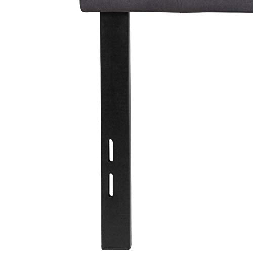 EMMA + OLIVER Dark Gray Full Quilted Tufted Headboard | Adjustable Bed Rail Slots, Fabric Upholstered - color: Dark Gray, size: Full