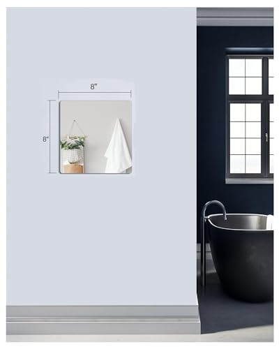 Kids Wall Mirror Tiles,Safe Unbreakable Acrylic Mirror for Baby,Plastic Plexiglass On the RV, Shatterproof Frameless Mirror Wall Stickers.Suit for Apply Touring Car,Children's Room,Classroom（8"x8") - size: 8"L x 8"W
