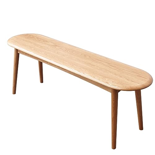 100% Solid Oak Wood Dining Bench,Wooden Bench Indoor for Entryway | Bench Indoor for Entryway and Bedroom,natural wood texture, durable seating solution for dining and entry spaces - color: Original Wood Color, size: 47.24