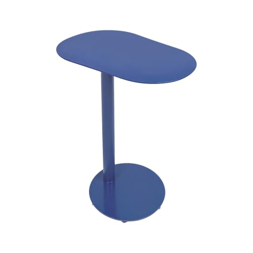 Metal C-Shaped Side Table, Modern End Table for Couch Sofa Bed Small Coffee Drink Tables 25" Height for Home Office Cafe - color: Blue