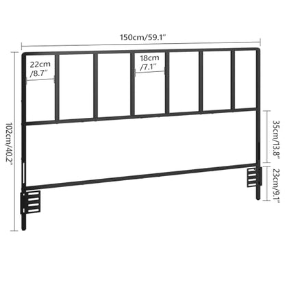 MAHANCRIS Headboard Queen Size, Metal Headboards with Universal Adapters, Adjustable Height, Modern Head Board Queen Size Only for Bedroom, Black - size: Queen