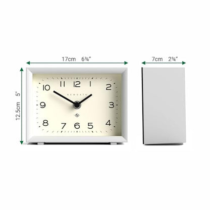 NEWGATE® Henry Desk Clock | Contemporary Rectangular Design | White | Easy to Read nunbers | Modern Style for Desk, Table top, Shelf or Bedside - color: White