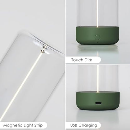Mini Minimalist Table Lamp, Rechargeable Night Stand Lamp, Dark Green - color: Dark Green