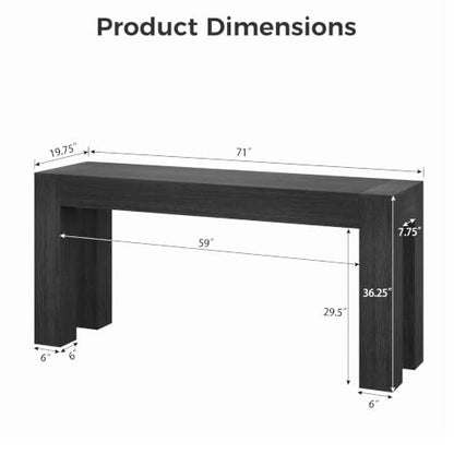 71" Long Bar Table, Rectangular 35.5" Counter Height Table, Double-Sided High Top Pub Table for Home Bar Kitchen Dining Room, Black