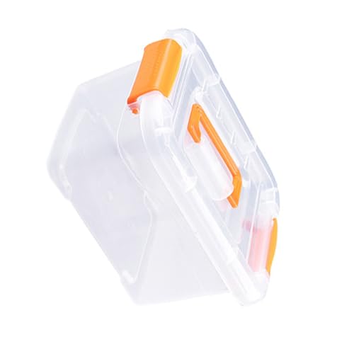 Clear Plastic Storage Box with Secure Lid, Stackable Portable Storage Bin for Home Organization, Heavy Duty Transparent Tote for Closet Garage Shelf (Small)