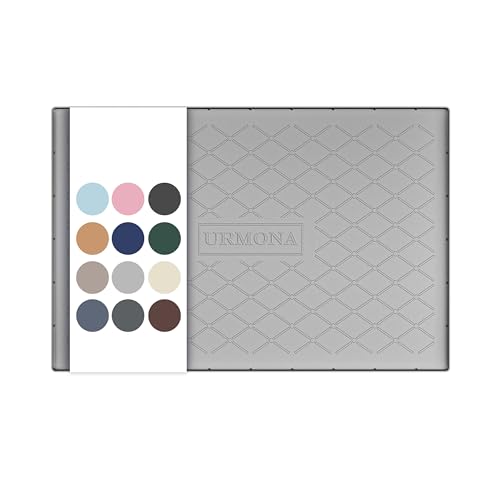 URMONA 31" x 22" Waterproof Silicone Mat in Multiple Sizes & Colors, Under Sink Mat for Kitchen & Bathroom, Pet Food Pad for Dogs & Cats, Kitchen Cabinet Liner, Multi-Purpose for Storage(Light Grey) - color: Light Grey, size: 22"W x 31"L