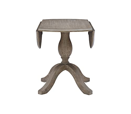 Linon Home Decor Mauro Antique Rustic Brown Drop Leaf Small Dining Table with Pedestal Base - color: Antique Rustic Brown