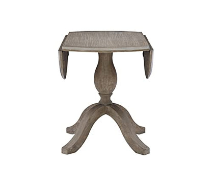 Linon Home Decor Mauro Antique Rustic Brown Drop Leaf Small Dining Table with Pedestal Base - color: Antique Rustic Brown