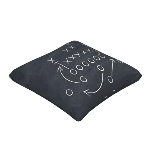 American Football Throw Pillow Covers Tactics Chalk Blackboard Drawing Pillow Cover 18x18 Inch Set of 2 Soccer Theme Pillowcase Square Cushion Cases for Couch Bed Sofa - color: Black, size: 18" x 18" (Pack of 2)