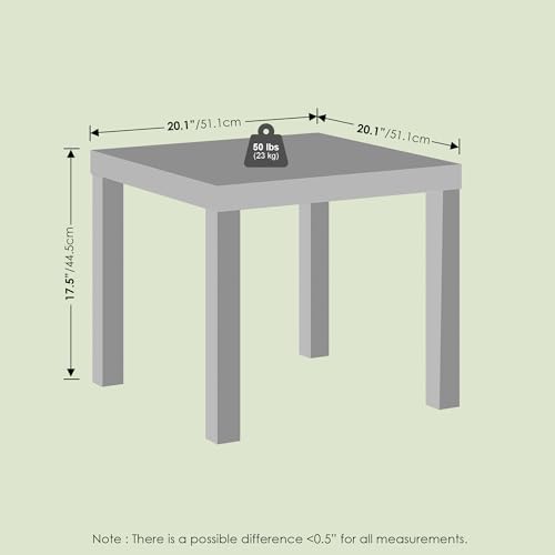 Bayan End Table, Square Side Table, for Small Spaces, Living Room, Bedroom, White - color: White, size: 20.1 (D) x 20.1 (W) x 17.5 (H) inches