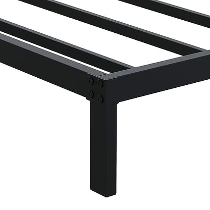 DiaOutro 9 Inch Low Profile Twin Bed Frame Heavy Duty Platform, Black | Steel Slats Platform No Box Spring Needed Mattress Foundation, Easy Assembly, Noise Free - size: Twin, style: 9 Inch