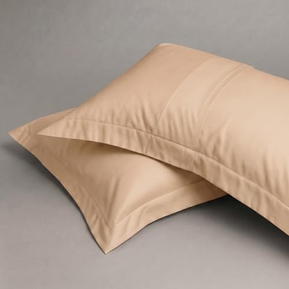 Peru Pima 285 Thread Count Percal King/Cal King Duvet Cover Set - 100% Peruvian Pima Cotton, 3 Piece (1 Cover, 2 Pillowcases) - Cooling, Crisp, Deep Pocket, Hotel Quality Bedding - Latte - color: Latte, size: King/Cal King