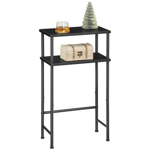 HOOBRO Narrow Console Table for Small Space, 15.7" Entryway Table with Storage, 2 Tier Sofa Table with 2 Shelves, Skinny Console Table for Entryway, Hallway, Living Room, Foyer, Black BB40XG01 - color: Black