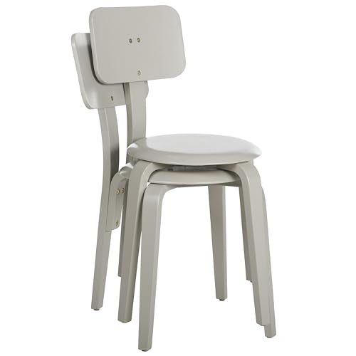 SAFAVIEH Home Collection Luella Grey Stackable Dining Chair Set of 2 - color: Grey