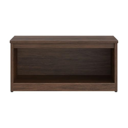 Modular Stackable Open Front Storage Cube Organizer, Tool-Free Assembly Open Shelf Storage System, Walnut Finish Home Display Cabinet