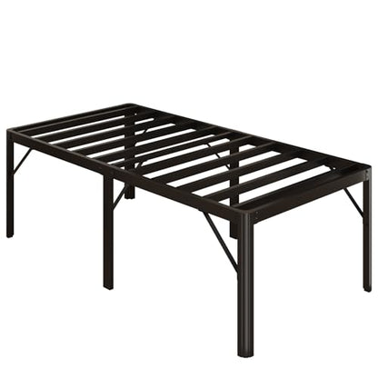 Yicensen 24 Inch High Twin Bed Frames with Rounded Corner Legs, Heavy Duty Metal Twin Size Platform Bed Frame No Box Spring Needed, Easy Assembly, Noise Free, Black - size: Twin, style: 24 Inch