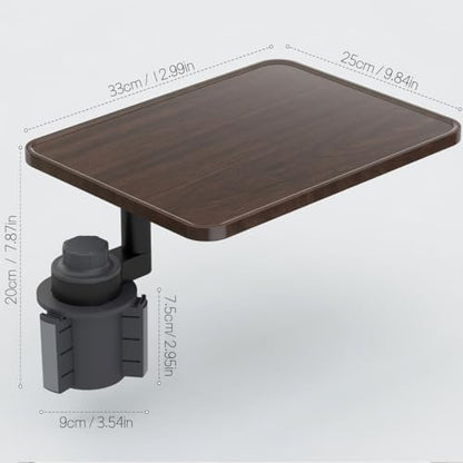 Car Desk for Laptop,360° Rotating Cup Holder Table，Wood Car Tray, Car Table & Car Food Tray，Steering Wheel Tray， Car Accessories for Women & Men. Compatible with Tesla Model Y/3/S, Ford F150& Most