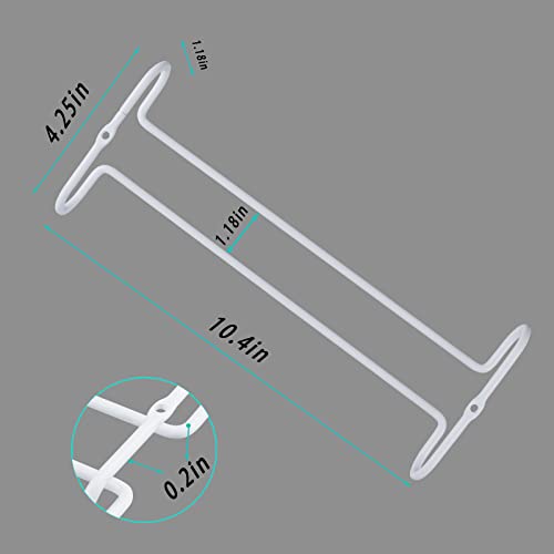 White 4 Wine Glass Rack Under Cabinet Shelf 10 Inch Stemware Storage Hanging Hanger Organizer Glasses Holder with Drying Under Counter Metal for Kitchen and Bar - size: Set of 4 white, style: Double Opening