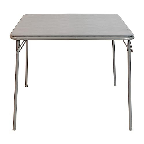 EMMA + OLIVER Gray 33.5" Square Folding Table | Lightweight, Easy Storage, Event Table - color: Grey