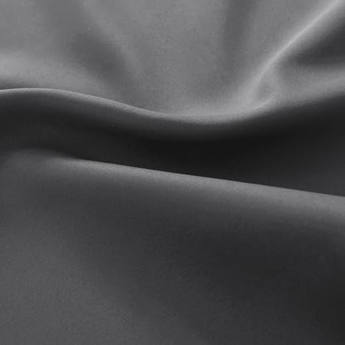 99% Blackout Thermal Insulated Adjustable Tie Up Shade Curtain with Rod Pocket Top - 34 Wide by 45 Inch Long (Medium Grey,1 Panel) - color: Medium Grey, size: 34"W x 45"H