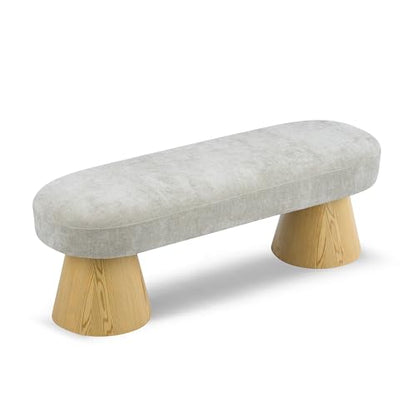 Christopher Knight Home Manila Chenille Upholstered Dining Bench, Modern Ottoman Bench, Wooden Entryway Bench, Comfort Long Spfa Footstool for Living Room Dining Room, No Assembly Needed, Oatmeal - color: Oatmeal/49"