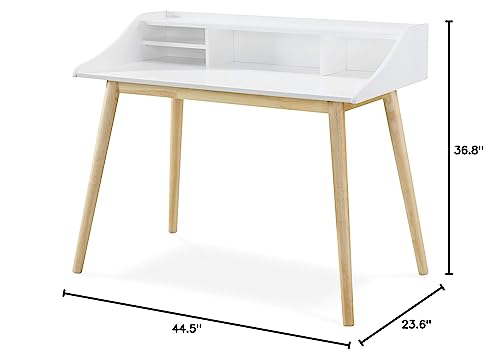 Alton Writing Computer Desk with Shelves, Retro Laptop Workstation for Home Office, Bedroom or Small Spaces