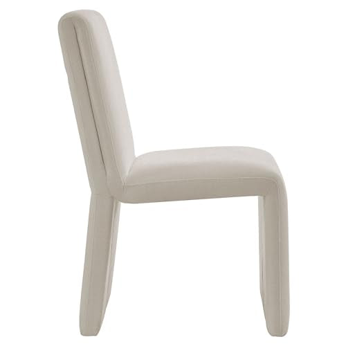 Modway Emory Fabric Slipper Dining Chair in Salt – Upholstered Armless Dining Side Chair – Versatile Modern Accent Chair or Vanity Chair - color: Salt