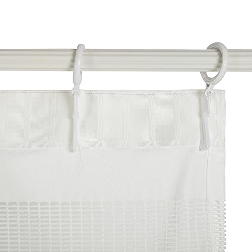 8ft Wide x 7ft Tall Room Divider Privacy Partation Curtains | 1 Panel, White, Cubicle Curtain With Flexible Flat Hooks, Privacy Screen, 84 Inches Long, 96W x 84L - color: White, size: 96"W x 84"L (Pack of 1)