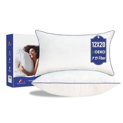 12x20 Pillow Insert Set of 2, Hypoallergenic Lumbar Pillow Inserts,Soft Rectangular Cushionfor Couch, Sofa – Oeko-TEX Certified Virgin Down Alternative Filling, Machine Washable - color: Blue, size: 12x20 Inch(Set of 2)
