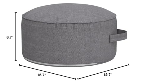 Round Pouf Foot Stools Comfortable Ottoman Floor Seat Cushion Movable Foot Rest Washable Case for Living Room, (Gray) - color: Grey
