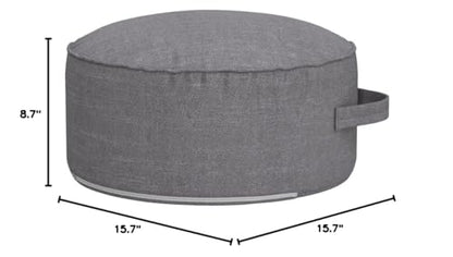 Round Pouf Foot Stools Comfortable Ottoman Floor Seat Cushion Movable Foot Rest Washable Case for Living Room, (Gray) - color: Grey
