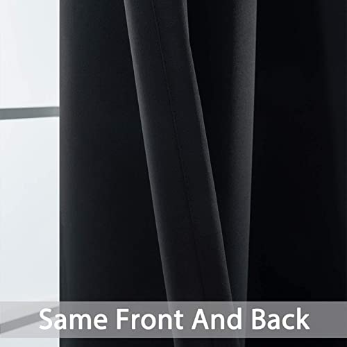 Yakamok Blackout Curtains 38x84 inch Black Thermal Drapes-Bedroom | 1 panel,room darkening,thermal insulated,noise reducing,privacy protection,grommet window treatment,living room study dining - color: Black, size: 38"W x 84"L (Pack of 1)