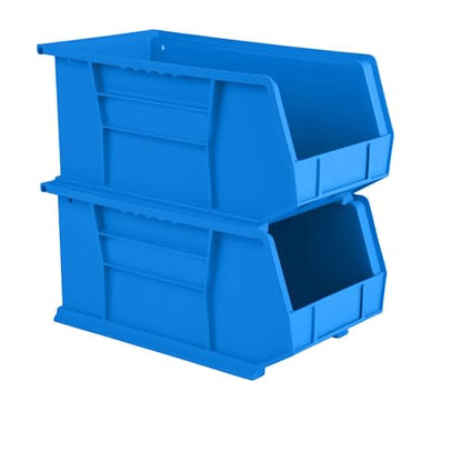 15" x 8" x 7" Plastic Stackable Storage Bin, Hudson Blue - color: Hudson Blue, size: 1 Pack