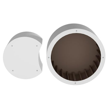 26 inch Round White Fluted Nesting Coffee Table Set of 2, B Large | Spray Painting Finish, For Living Room, Nested Crescent Side Table, Nestable Design, Mid-Century Modern, For Small Spaces - color: White a Large