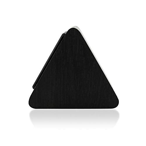 Digital Alarm Clock Wooden Alarm Clock Wood Modern Triangle Alarm Digital Desk Clock, Displays Time Date Temperature Calendar Wood Made Electric Clocks for Bedroom, Bedside - Black - color: Black